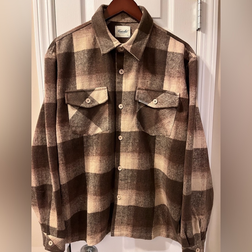Brand New Mens Kuwalla Tee Plaid Heavyweight Overshirt Flannel Large NWT